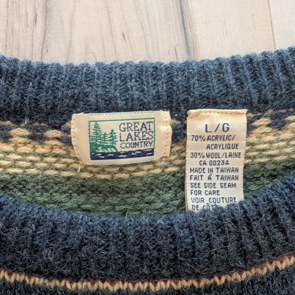 Vintage | Southwestern Pattern Knit Crewneck Sweater 90s - Picture 4 of 8